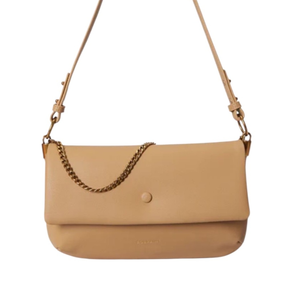 Bolvaint The Alix Clutch Leather HandBag Beige NWT